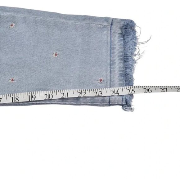 Gap Girlfriend Embroidered Jeans Ankle Light Wash Daisy Flowers Size 2/26 - Picture 11 of 12